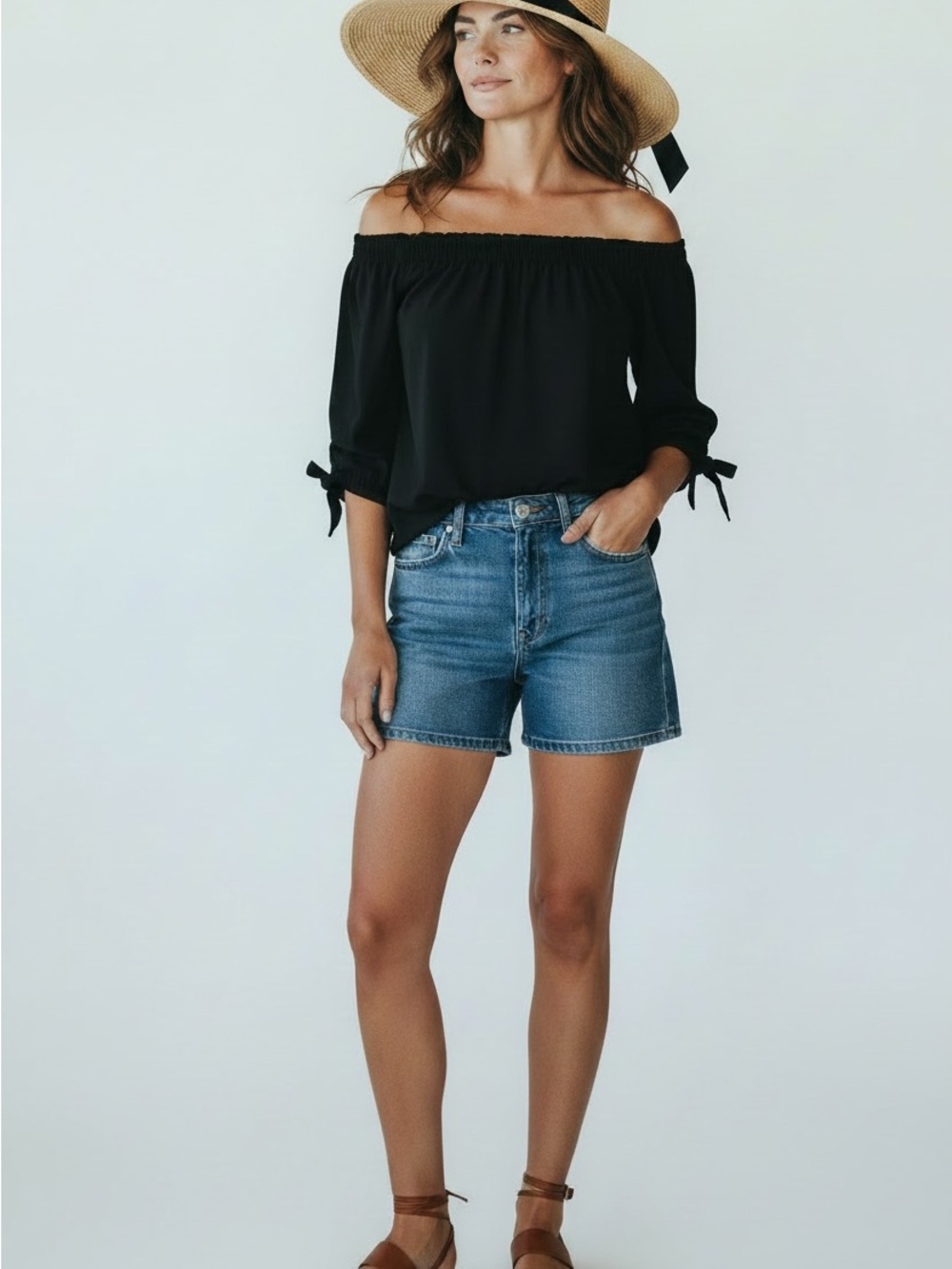 Old Navy Off The Shoulder Top Womens S Tall Lightweight Preppy Classic Boho New